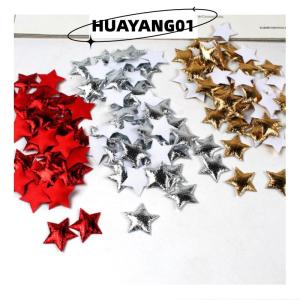 HUAYANG01 [2023 new HOT FASHION] 100Pcs Stars for Christmas Party Decor Foam Fabric Stars DIY Scrapbook Cards Ornaments Embellishments Accessory