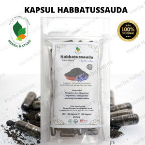 Habbatussauda Jintan Hitam Asli 100 Kapsul | JSR 100% Kemasan Ekonomis Herbal Rempah Habatusauda Murni Habbatusauda Suplemen Kesehatan Habatussauda Jintan Jinten Hitam Black Seed Original Nigella Sativa Promil