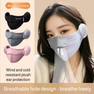 Winter Warm Face Mask and Ear Covers for Men and Women Thickened Windproof Outdoor Cold Weather Gear for Skiing Cycling and Urban Adventures