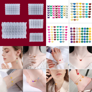 Love Earrings Epoxy Mold DIY Numbers Letters Love Earrings Pendant for Butterfly Constellation Bracelet Silicone Mold
