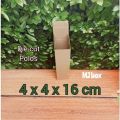 kardus karton uk, 4x4x16 cm.. box corrugated DIE CUT, untuk packing botol dll.. 