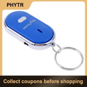 【PHYTR】 Blue Anti-Lost Key Finder Locator Keychain Whistle Beep Sound Alarm LED Light