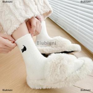 [COD] Biubiuni 5 đôi mèo dễ thương ấm cúng lông chồn nhung giữa bắp chân vớ mùa thu mùa đông Hàng dệt kim dày sang trọng ấm áp ngủ nhà vớ lông