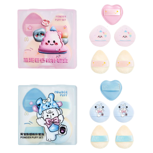 5 Pieces Soft Sponge Puff For Women and Girls Portable Precise Makeup Application With Strap Designs