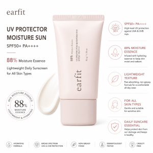 [In Stock] Earfit UV Protector Moisture Sun SPF50+ PA++++ 50g  88% Moisture Essence  Lightweight Daily Sunscreen for All Skin Types
