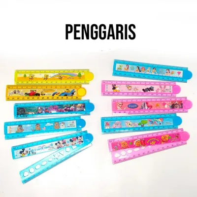 12 Pcs Penggaris Karakter Lipat 30 Cm RANDOM