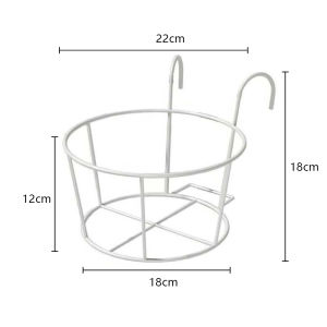 Hanging Flower Rack Wall Hanging Plant Stand Round Metal Plant Rack Home Balcony Plant Pot Rack Rak Pasu Bunga Besi Gantung