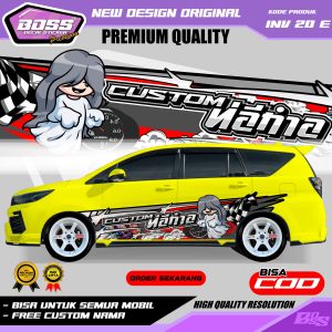 INV 20 - STIKER MOBIL DECAL INNOVA BRIO JAZZ YARIS CALYA AVANZA SEDAN TERIOS AGYA GARTIS CUSTOM NAMA