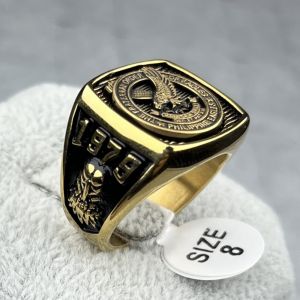Stainless Steel Solid TFOE Eagles Ring for Men Size 7-13
