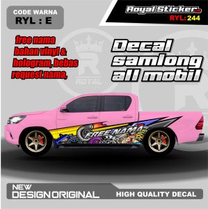 RYL 244-STIKER DECAL MOBIL CALYA BRIO AGYA ERTIGA SEDAN SIGRA MOBILIO GRATIS CUSTOM NAMA