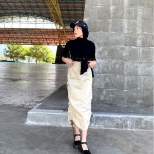 Cargo Skirt / Cargo Pocket Skirt / Rok Kargo / Rok Serut / Rok Cargo Serut / Rok Korean Style