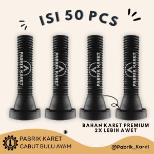 Paket Hemat isi 50 pcs Karet Mesin Cabut Bulu Ayam | Bebek | Hitam Lentur Grade A