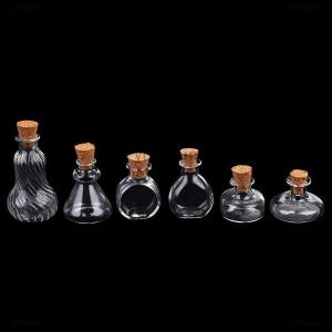 [COD] yixiayun 1:12 Dollhouse Miniature Vase Glass Bottle Wishing Bottle Storage Bottle with Cork Vase Candy Jar Model Doll House Decor