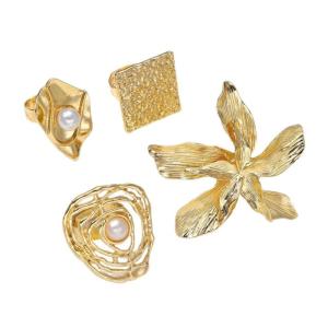 Pack of 4 Irregular Alloy Rings for Women Trendy and Accessories Suitable for Day to Day and Festive Wear