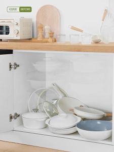 SyokSyok ECOCO Adjustable Expandable Kitchen Cookware Rack Pot Pan Lid Organizer Multi-Tier Storage Shelf Cabinet