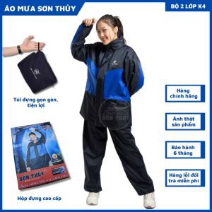 Bộ áo mưa 2 lớp Sơn Thủy- bộ quần áo đi mưa chống lạnh K4