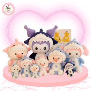 Gấu Bông Loppy Capybara Labubu Heo Kuromi Đội Mũ Cá Mập Dễ Thương Cho Bé