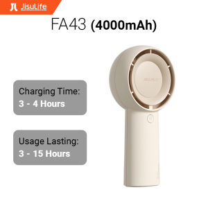 JISULIFE RECHARGEABLE HANDHELD TURBO FAN 4000MAH BATTERY CAPACITY 15 WORKING HOURS 1 YEAR WARRANTY (FA43)