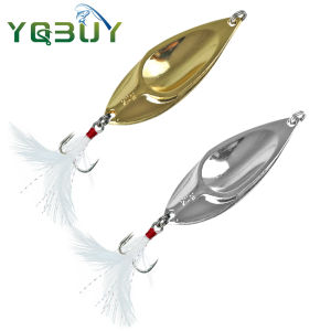 3.5g-20g Fishing Spoon Sequins Lure Reflective Leech Sequins Strengthen Hook with Feather Pineapple Sinking Fake Bait To Attack Mandarin Fish