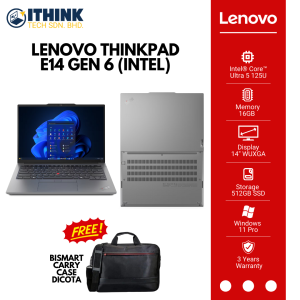 LENOVO THINKPAD E14 GEN 6 (INTEL) 21M7003HMY (ULTRA 5 125U 16GB 512GB 14" WUXGA BLACK/GREY W11 PRO)