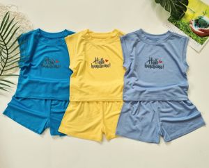 Bộ quần áo thun lạnh bé trai Bunnybaby dáng Hàn Quốc cho bé 6 tới 15kg