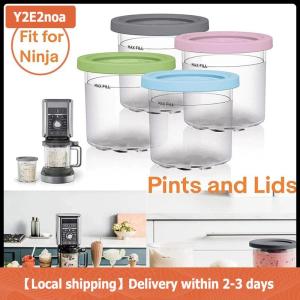 【Local shipping】 Ice Cream Pints Cup For Ninja Creamie Ice Cream Maker Cups Reusable Can Store Ice Cream Pints Containers With Sealing