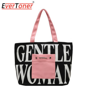 EverToner Women Canvas Tote Bag For Female Fashion Large Capacity Gentle Woman Ladies School Shopping Commuting Handbag