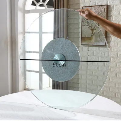 Dining Table Glass Turntable Tempered Glass Dining Table Tturntable with Rotating Base Shaft Turntable Round Table Base