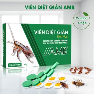 Combo 4 hộp viên diệt gián sinh học AMB thuốc diệt gián Đức hiệu quả nhanh chóng an toàn sức khỏe hộp 8 viên