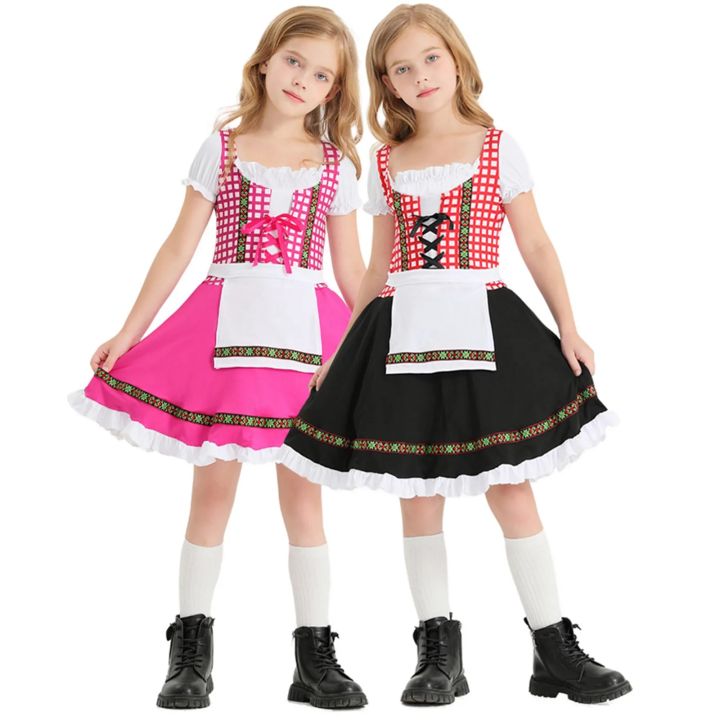 Oktoberfest Beer Kid Girls Costume Traditional German Fraulein Bavarian ...