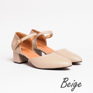 Sepatu Formal Wanita Big Size 4142434445 /Bustong Mules Jumbo Hak Tebal 5cm/Heels Pesta