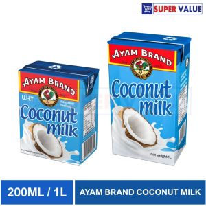 Ayam Brand Coconut Milk Santan 200ml 1L – HALAL UHT Cholesterol Free Fresh Natural Barista Grade Cooking Santan Kelapa