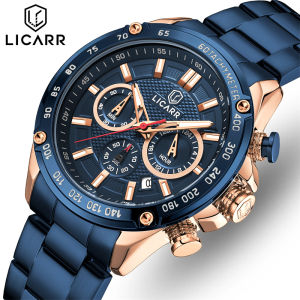 LICARR Top Luxury Brand Business Mens Watches Quartz Waterproof Clock Outdoor Men Stainless Steel Chronograph Luminous Date Watch