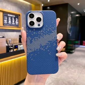 Kevlar Carbon Fiber Pattern Phone Case For iPhone 15 14 Plus 13 12 11 Pro Max Shockproof Hard Plastic Retro Frameless Back Cover