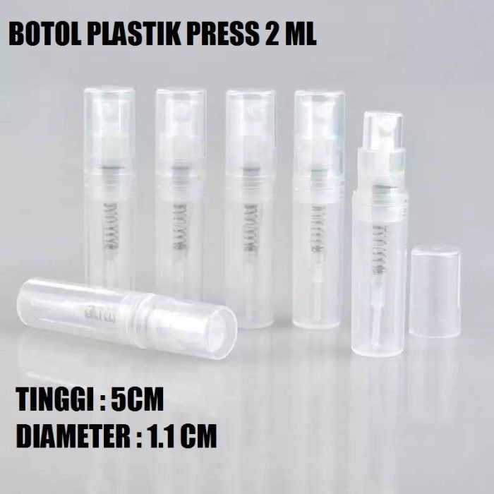 Botol Parfum Spray 2ml Pen Travel Vial Sample Plastik Putih Transparan ...
