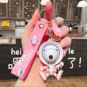 Móc khóa hình Chú Chó Snoopy phi hành gia silicon độc đáo treo chìa khóa balo hoạt hình dễ thương