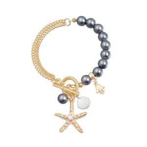 Summer Ocean Theme Adjustable Starfish Necklace And Bracelet Casual Beachwear Accessory For Women