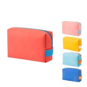 JUNOTERNEY Da PU Túi đựng mỹ phẩm Màu sắc kẹo ngọt Dung lượng lớn Túi đựng đồ trang điểm du lịch Dễ thương Chống thấm nước Túi đựng đồ vệ sinh cá nhân dùng cho du lịch