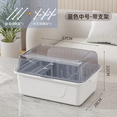 Bottle storage box dustproof with lid baby supplies drain rack baby tableware toys newborn complementary food storage box