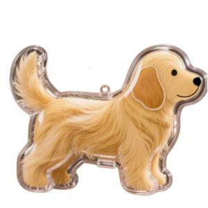 Pet Hair Memorial Keepsakes Keychain Cute Dog Shape Figurine Furs Collector Box Clear Hanging Bag Charm Accessories Gift