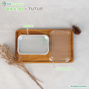 Alumunium Foil Tray Cup BX 4381 + Tutup Mika Macaroni Schotel Lasagna Mentai Pastel