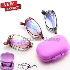 Kacamata Baca Lensa Plus Anti Radiasi Blue Ray Jernih Frame Model Lipat Fashion Wanita Free Case Model Terbaru Modern Elegan