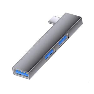 Compactly USB Hubs Adapter 3Port Expansion 5Gbps Data Transfer Angled Design OTG Support for Mobile Devices Computer