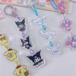 Sanrios Móc Chìa Khóa Bằng Acrylic Hình Hello Kitty Kuromi My Melody Purin Dễ Thương
