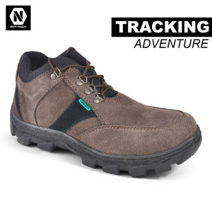 NEFF / Sepatu boot tracking pria kulit suede / Sepatu hiking traveling touring / Coklat JOC 211