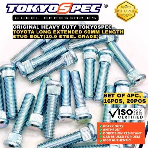 ORIGINAL HEAVY DUTY TOKYOSPEC TOYOTA LONG 60MM EXTENDED STUD BOLT (4PCS 16PCS 20PCS) 10.9 GRADE STEEL