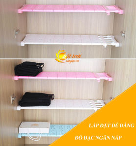Kệ đa năng chia ngăn tủ không cần khoan bắt vít V2 MTST (74-135cm) Không có mặt hoa văn