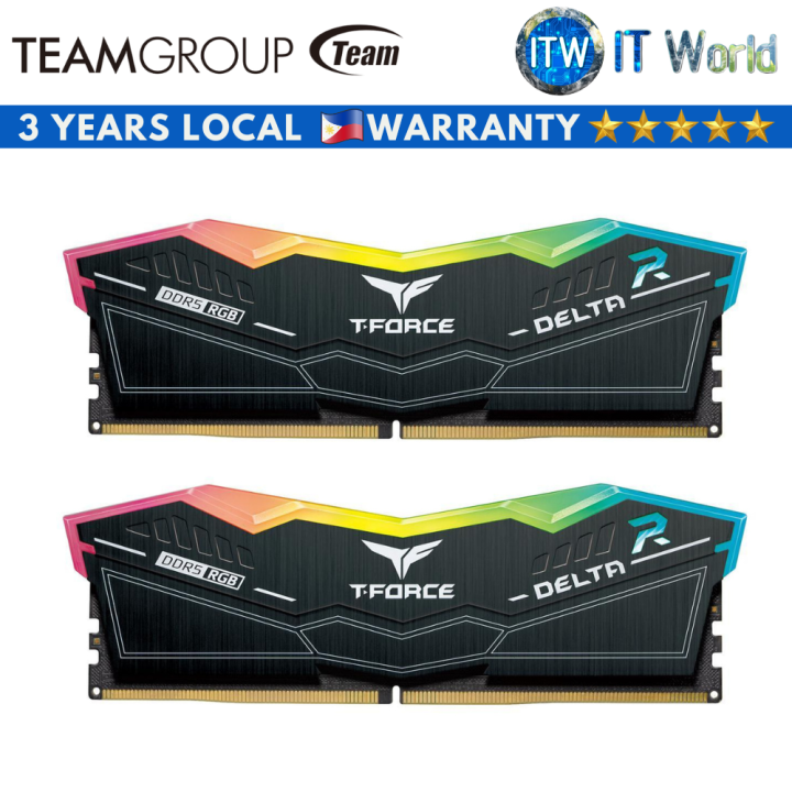 Teamgroup T-Force Delta RGB 32GB (2 x 16GB) DDR5-6000 CL30 Memory RAM ...