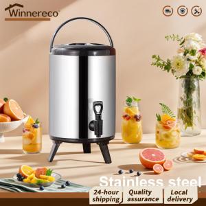 [Winnereco Flagship Mall] Stainless Steel Insulated Bucket 6/8L with Faucet Insulated Beverage Dispenser Hot Coffee Insulated Barrel for Thermal Insulation Milk Tea Juice Beer