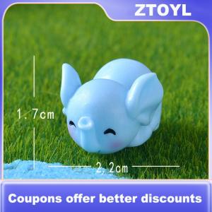 【ZTOYL】 Cartoon Cute Blue Elephant Micro Landscape Desktop Decorative Ornaments Mini Elephant DIY Gadgets Home Figurines Statue